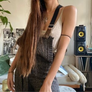 Knitted Suspender Overall Pants